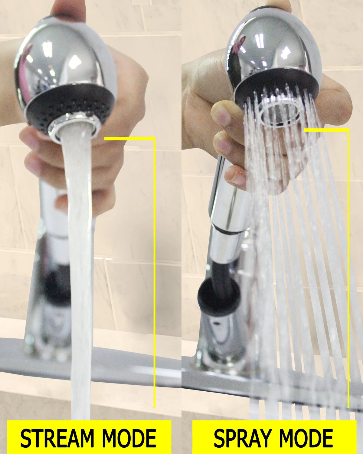 Hybrid Metal Kitchen Sink Faucet with Pull Out Sprayer E898584