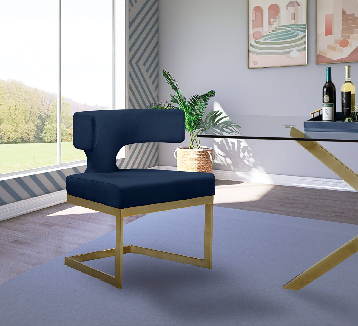 Navy Velvet Dining Chair Z8098