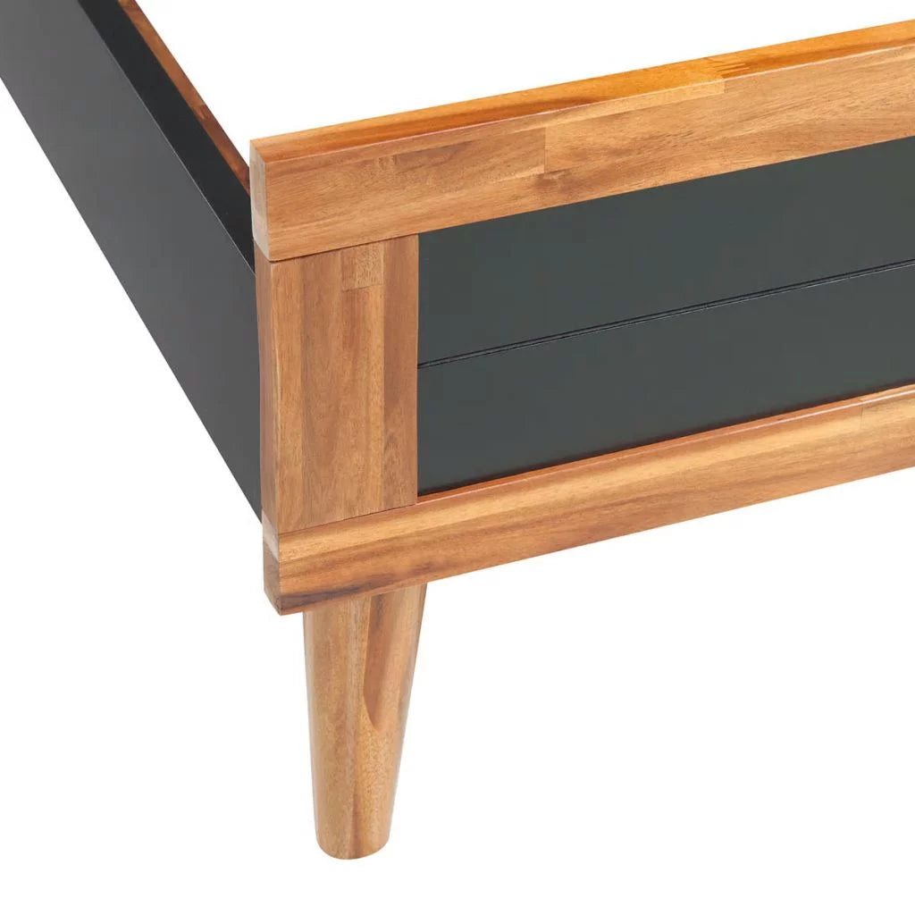 Black Solid Acacia Wood Bed Frame J560220