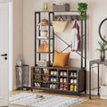 Industrial Hall Tree with Bench and Shoe Storage and Coat Rack L410