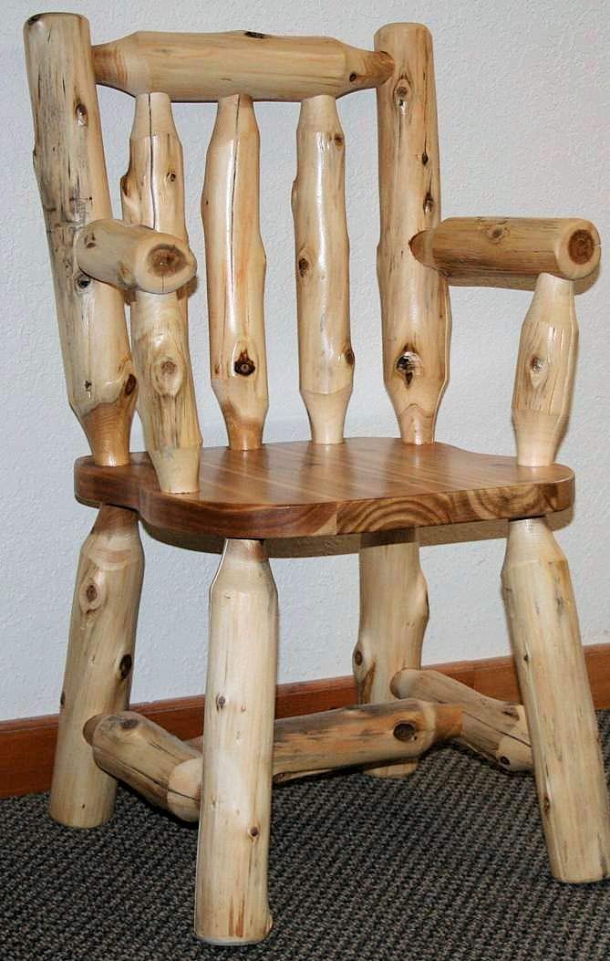 White Cedar Log Arm Chair J868