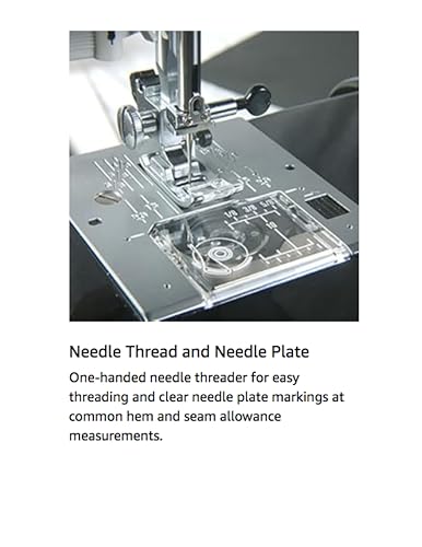 Heavy-Duty Sewing Machine with Aluminum Body, 18 Stitches, Free Arm, Built-In Needle Threader H724