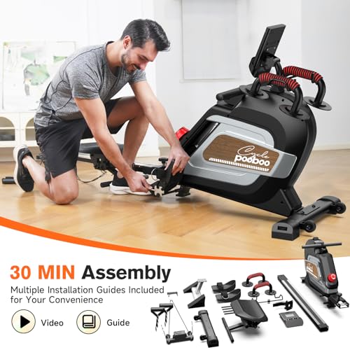 Magnetic Rowing Machine 360 LB Weight Capacity Folding Rower with Tablet Holder Z7542