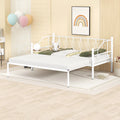 White Twin Size Metal Daybed with Trundle O54811