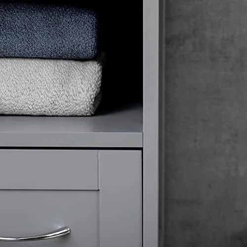 Grey Freestanding Bathroom Cabinet Organizer with Two Drawers V424110