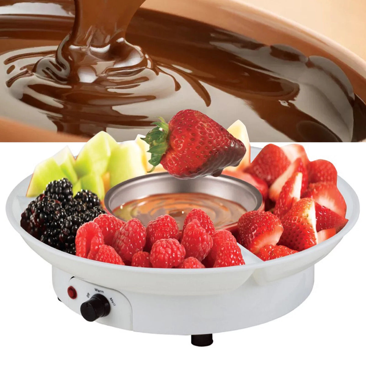 Electric Chocolate Fondue Set with 10 Forks H7488
