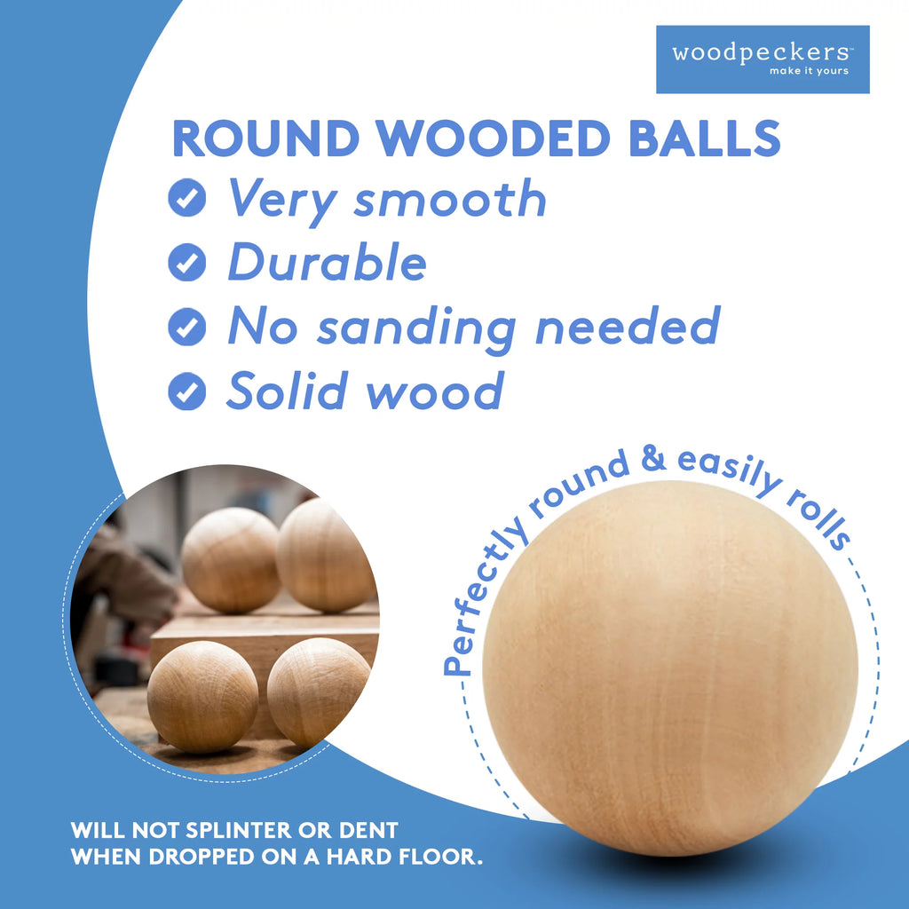 4 inch Unfinished Birch Wooden Balls, Bag of 25 J342