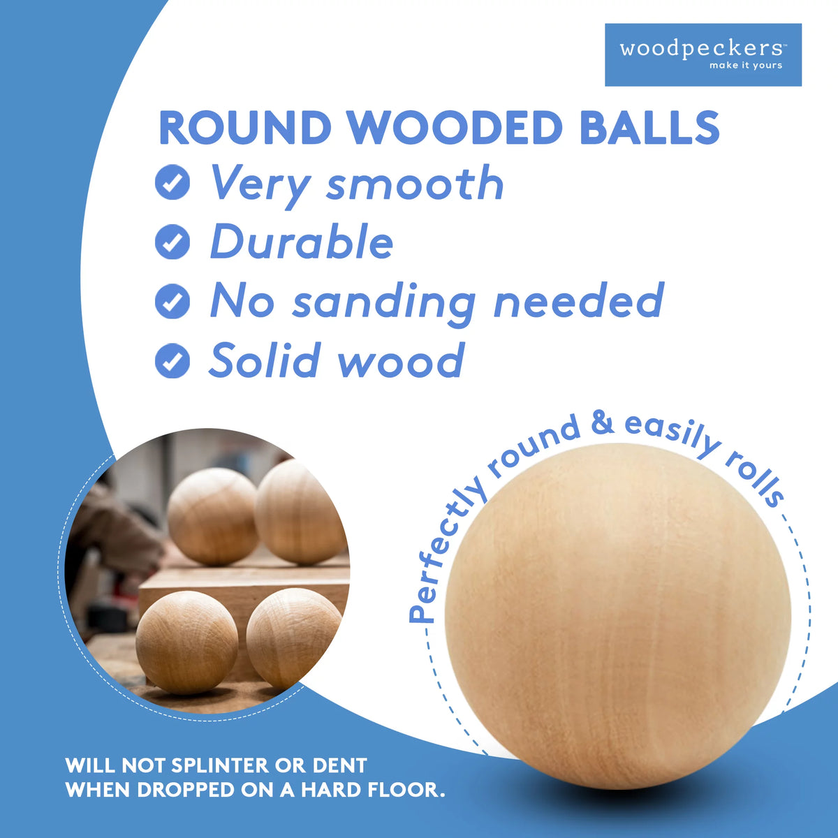 4 inch Unfinished Birch Wooden Balls, Bag of 25 J342