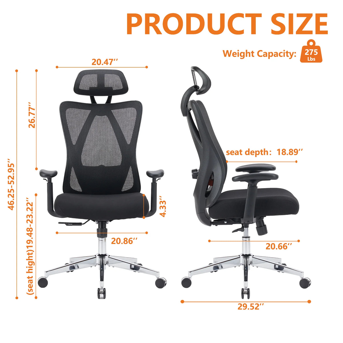High Back Ergonomic Mesh Office Chair with Headrest O43431