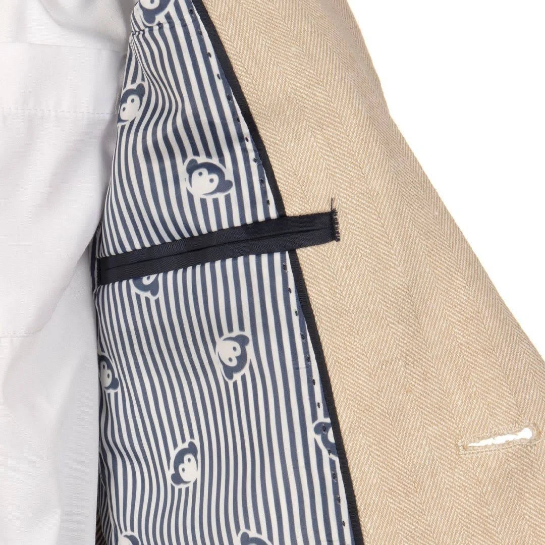 Khaki Herringbone Suit O26673
