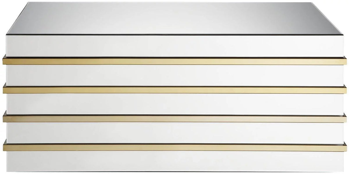 Mirrored Gold Coffee Table + 2 End Tables D91327