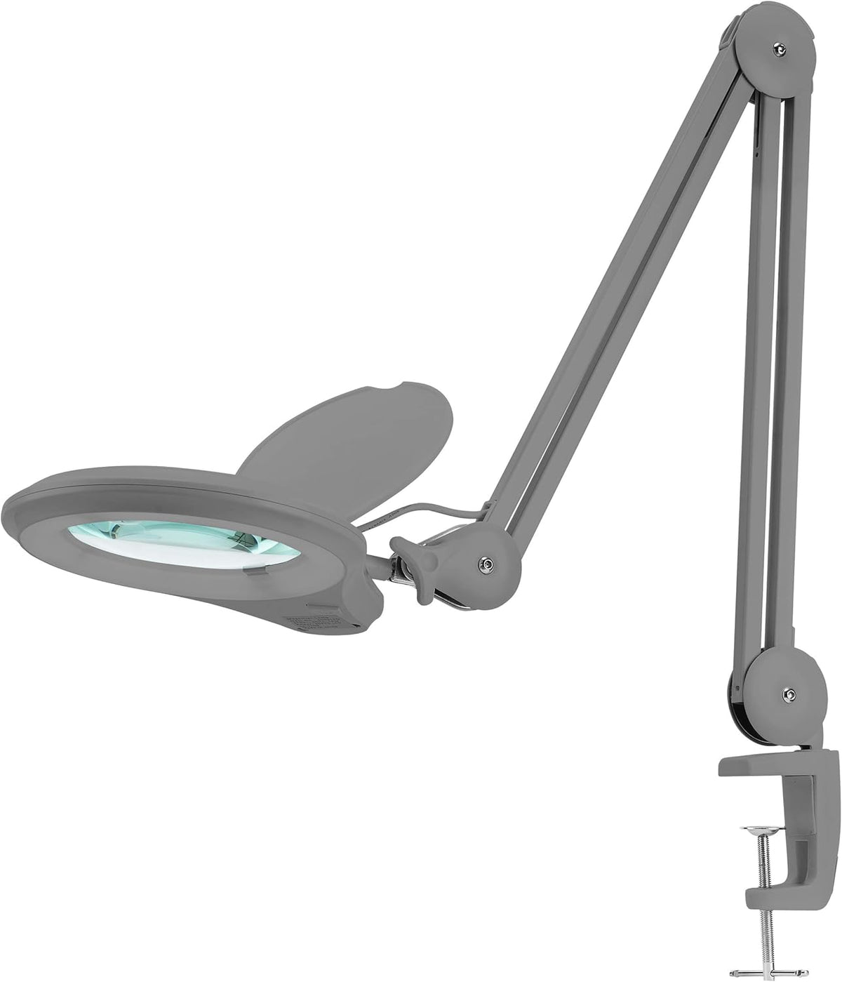 White 5 Inches Diameter Lens LED Magnifying Lamp with Clamp Z55113