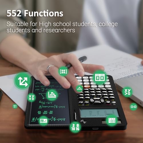 Black Rechargeable Scientific Calculator with Writing Pad and Hard Case Z71321