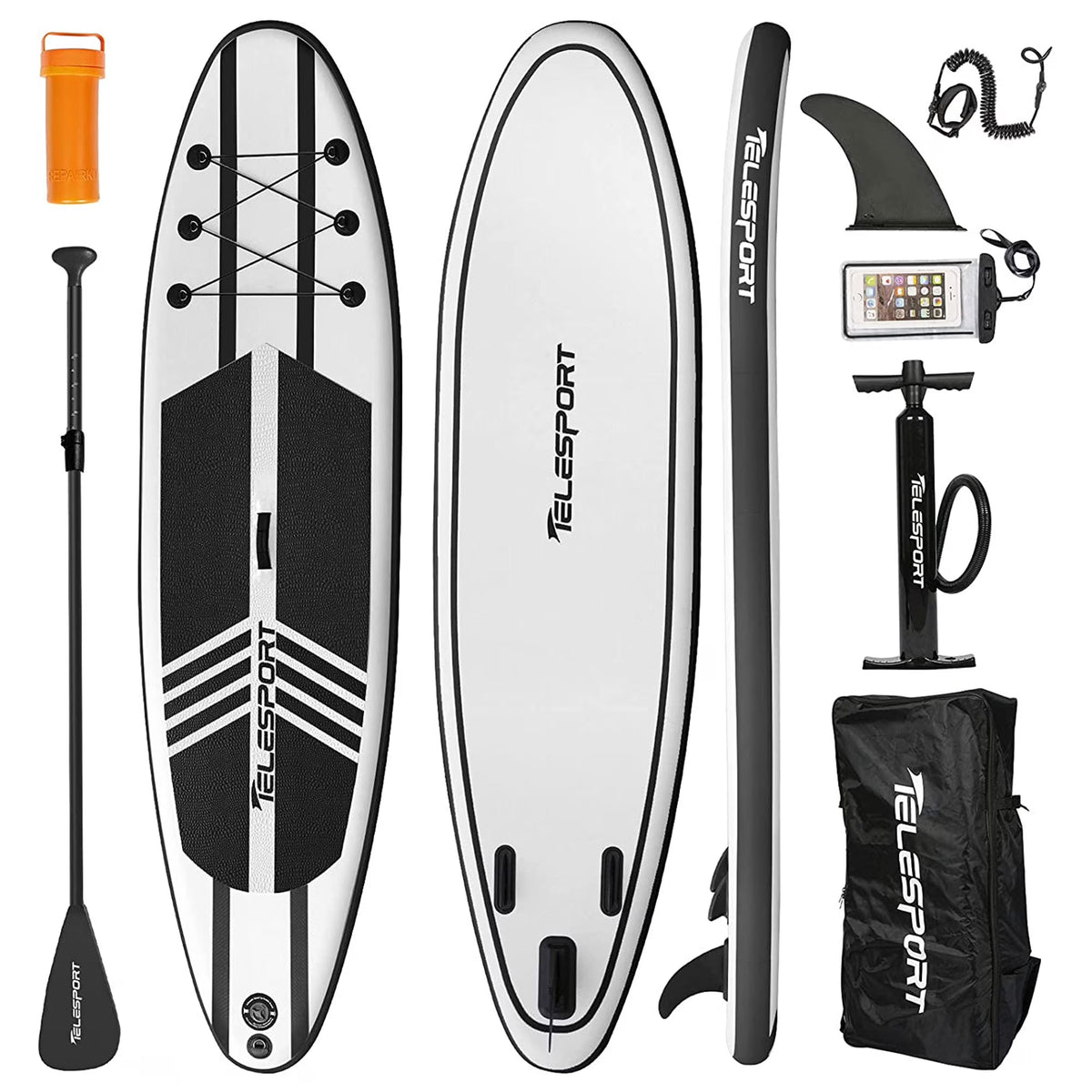 Black Inflatable Paddleboard with Accessories J612