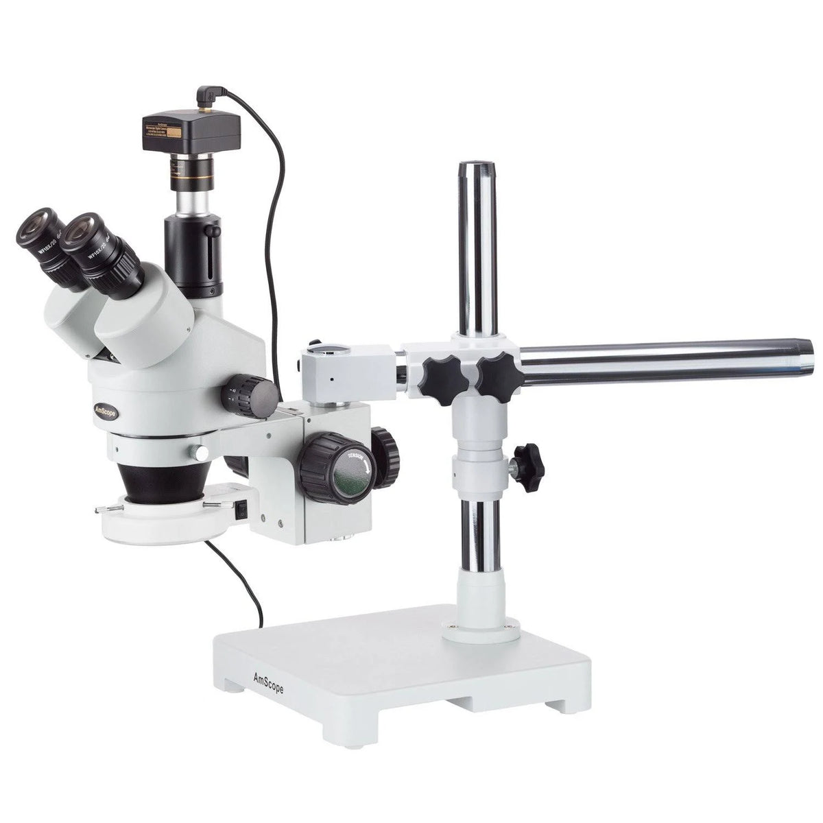 3.5X-90X Trinocular LED Boom Stand Stereo Microscope with 5MP Camera Z3669