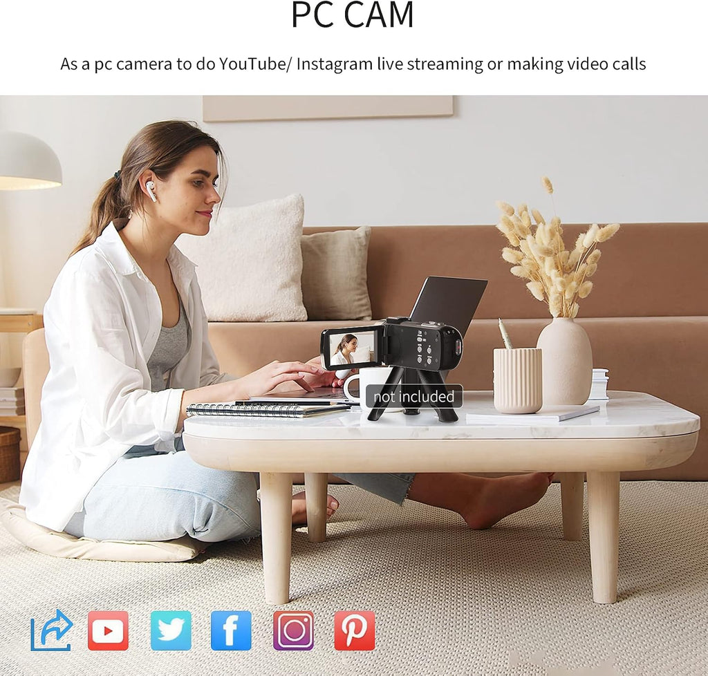 2.7K 30FPS Digital Video Camera Camcorder with IR Night Vision 270 Degree Rotation Screen Y88959