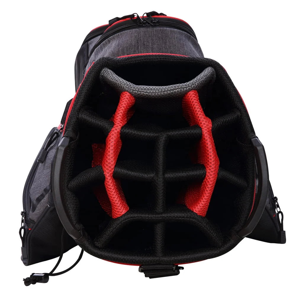 Golf Cart Bag with 14 Way Dividers Black Red L6340