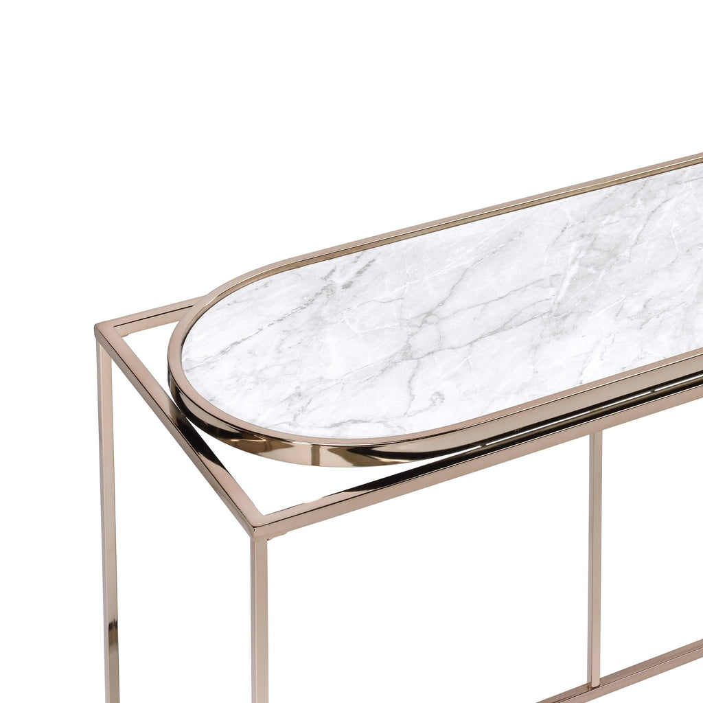 White Marble Sofa Table L493769