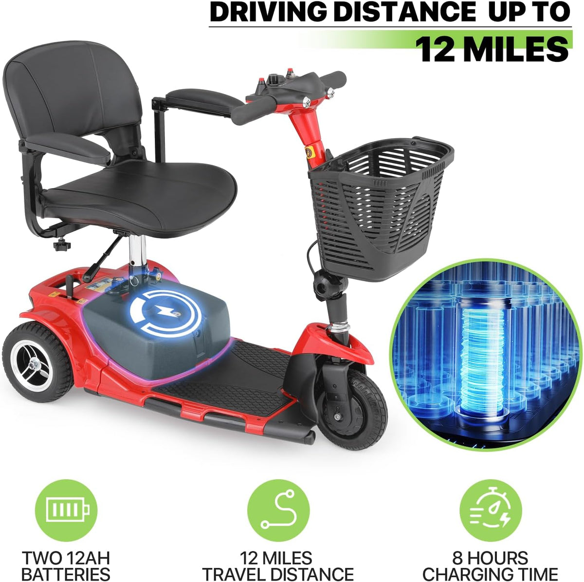 3-Wheel Folding Mobility Scooter V728