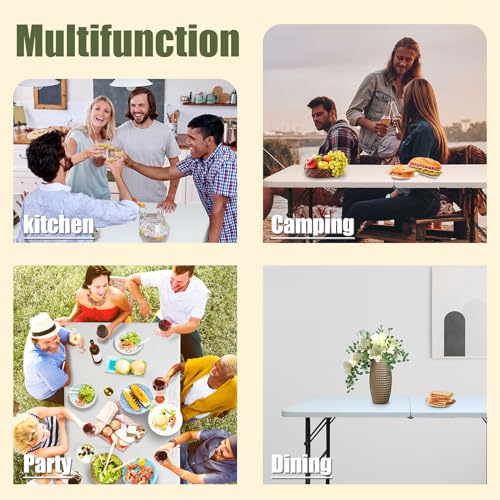 Black 4FT Square Plastic Folding Table H770502