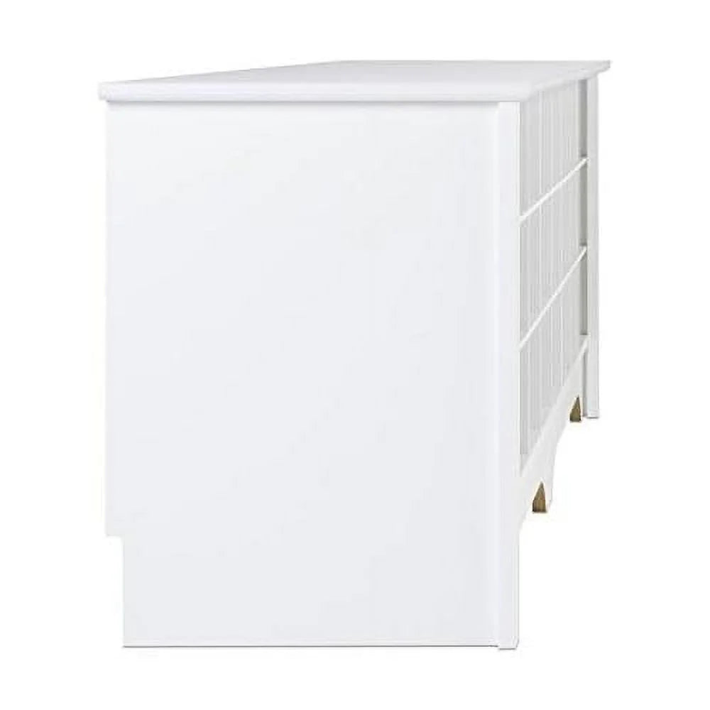 White 24-Pair Shoe Cubby Bench Q580525