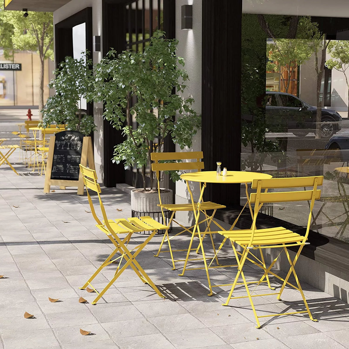 3 Piece Folding Steel Patio Bistro Set O31494