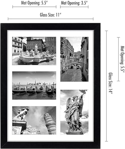 11x14 Collage Picture Frame with Shatter-Resistant Glass - Black R1360