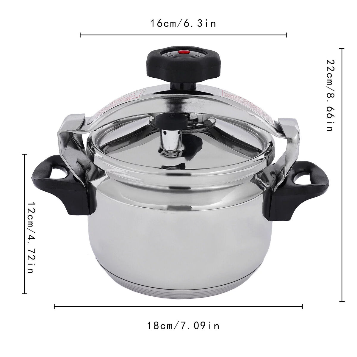 3L Mini 304 Stainless Steel Pressure Cooker L9396