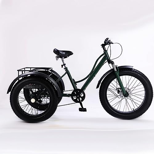 24 inch 7 Speed Fat Tire 3 Wheel Adult Tricycle with Large Basket G837