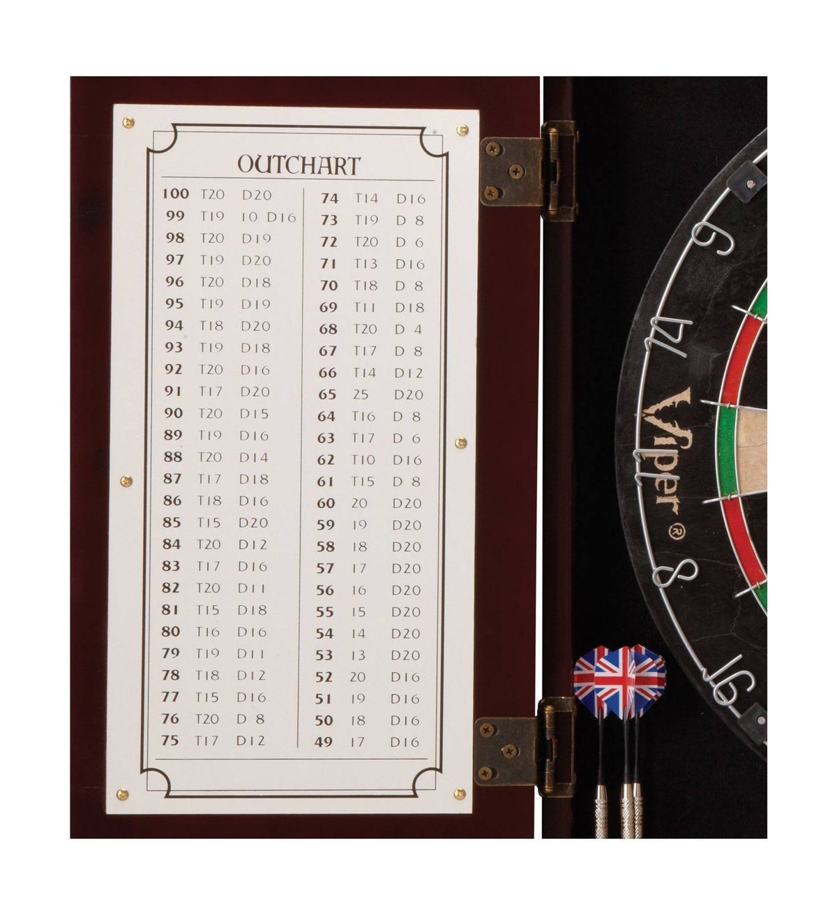 Sisal/Bristle Steel Tip Dartboard & Cabinet Bundle D3705