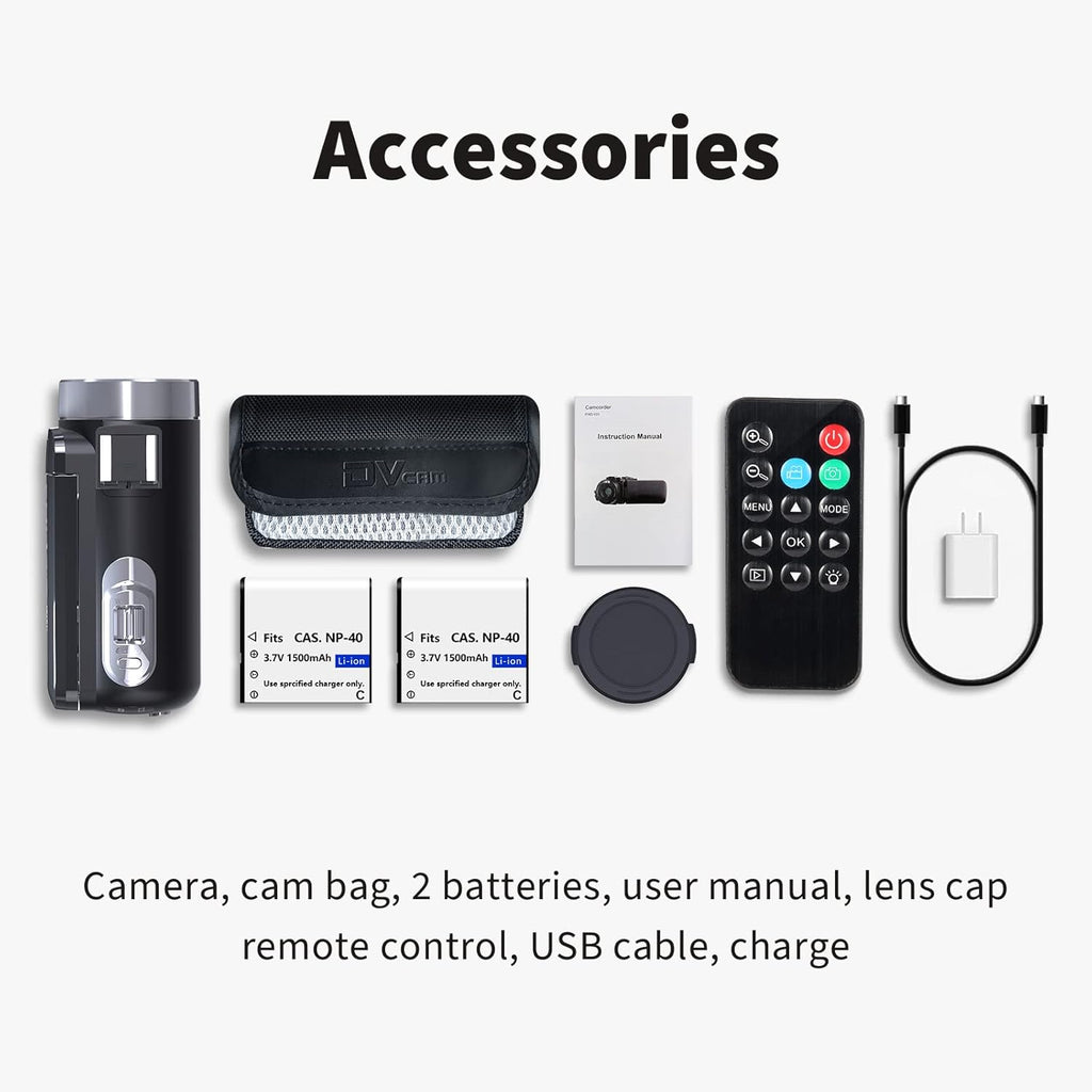 2.7K 30FPS Digital Video Camera Camcorder with IR Night Vision 270 Degree Rotation Screen Y88959