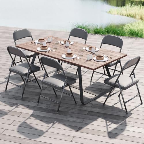 4 Pack Folding Chairs with Padded Cushion and Back F224402
