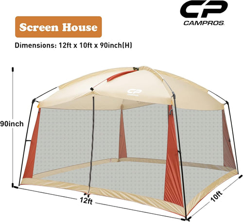12 x 10 Ft Beige Screened Mesh Canopy Tent T756