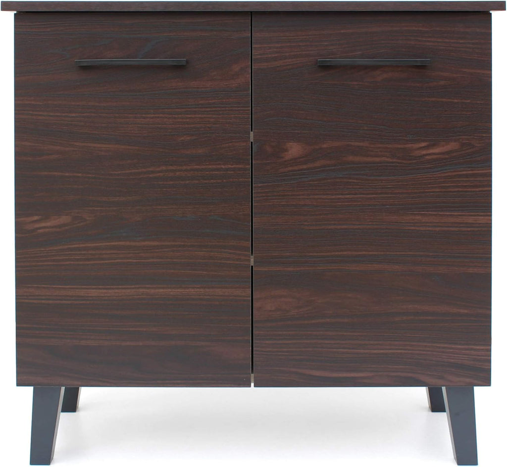 Modern 3-Shelf Faux Wood Cabinet V10011