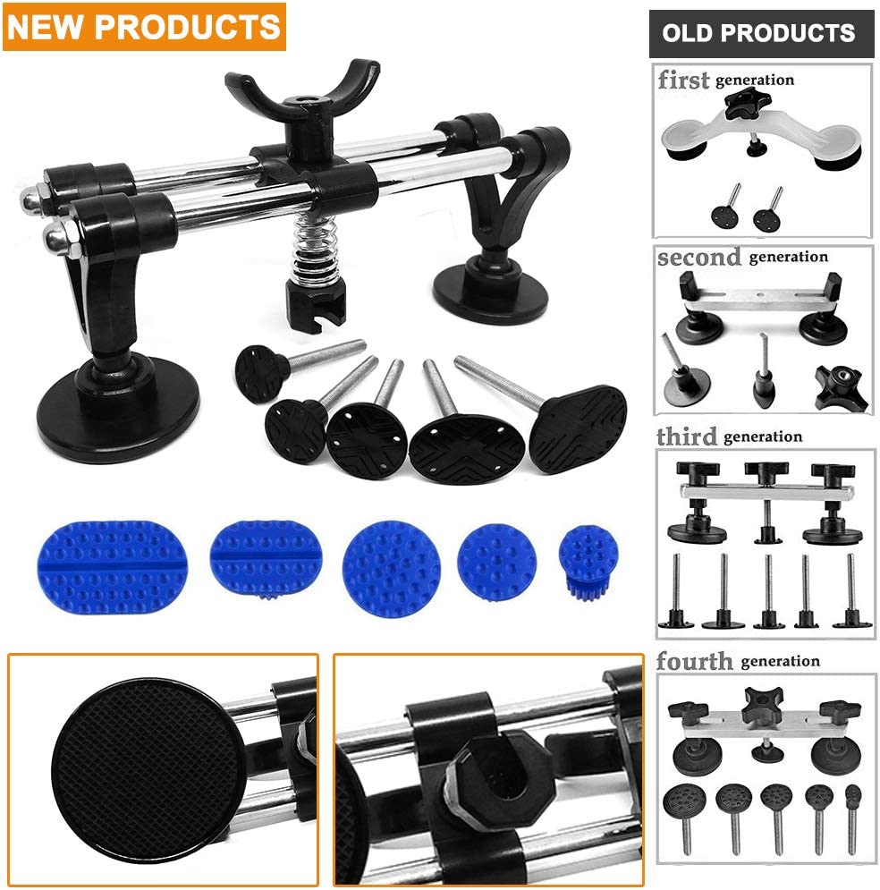 Auto Body Repair Tool Kit with Double Pole Bridge Dent Puller and Glue Set E1676