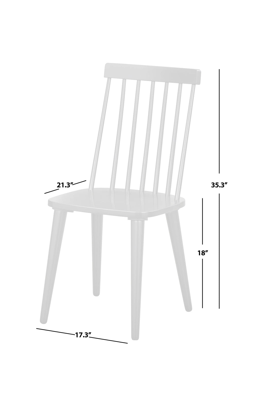 White Wood Dining Chair Set of 2 J6127