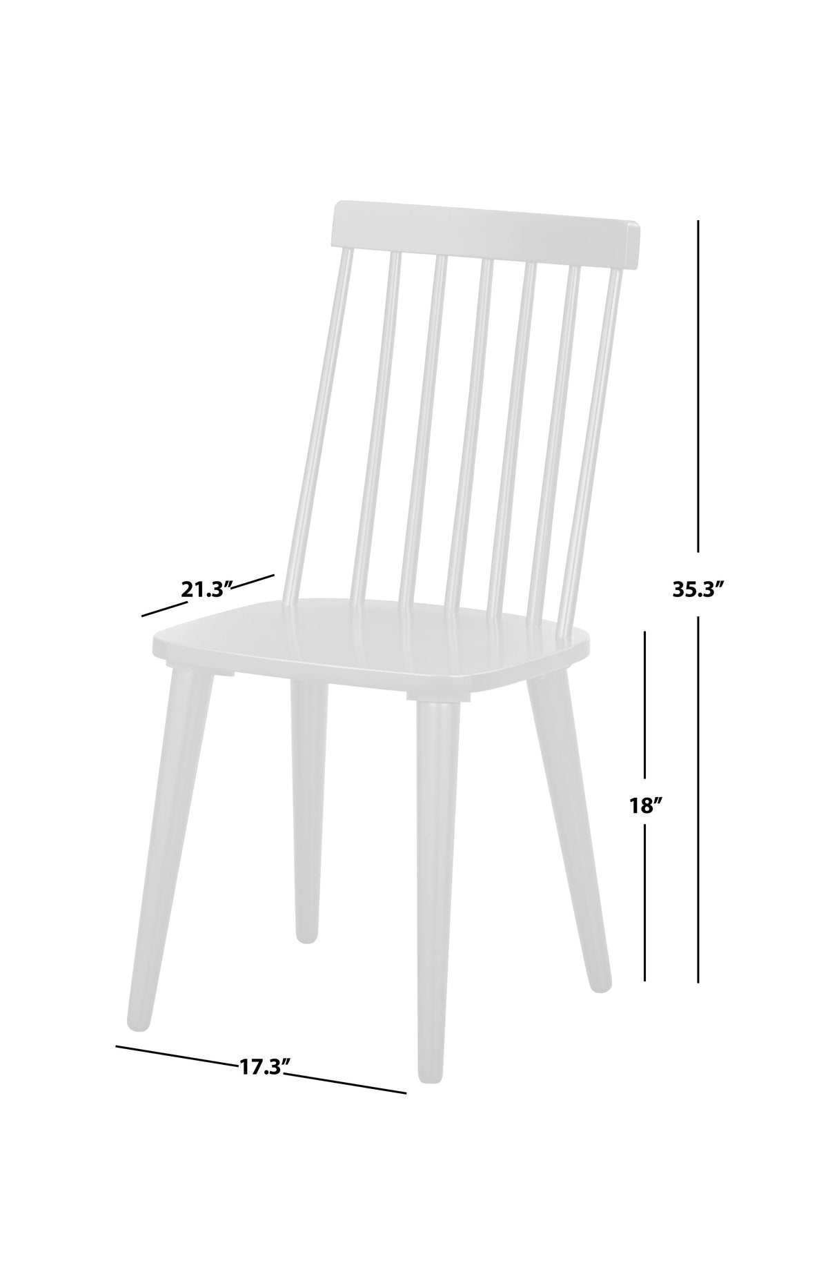 White Wood Dining Chair Set of 2 J6127