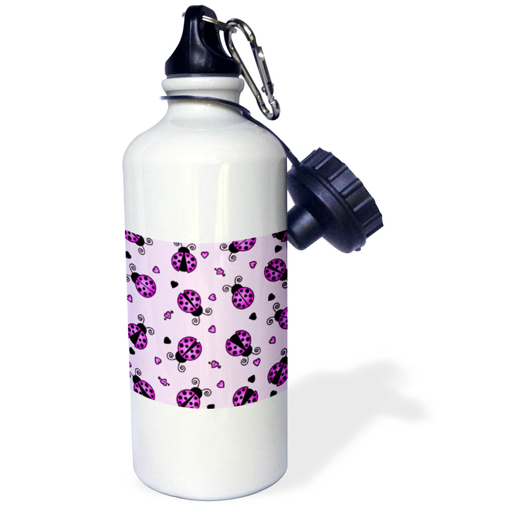 Purple Ladybug Print 21 oz Sports Water Bottle M85576