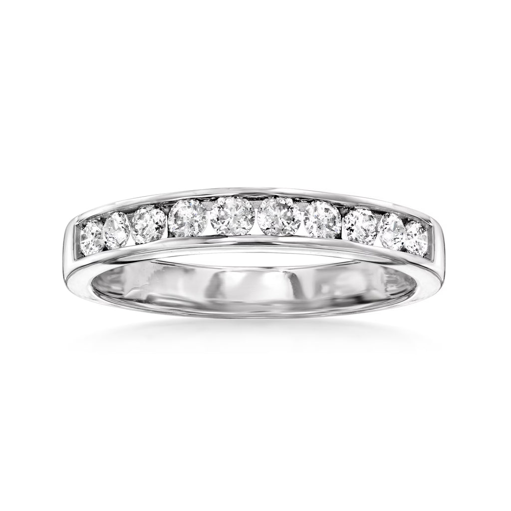 14kt White Gold Channel-Set Diamond Wedding Band N89201