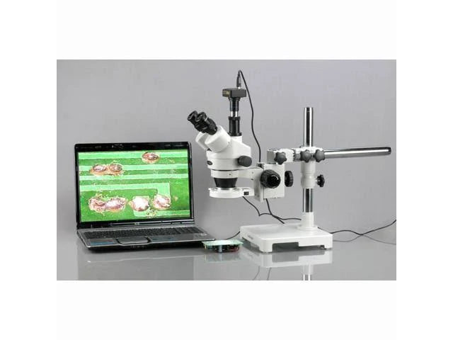 3.5X-90X Trinocular LED Boom Stand Stereo Microscope with 5MP Camera Z3669