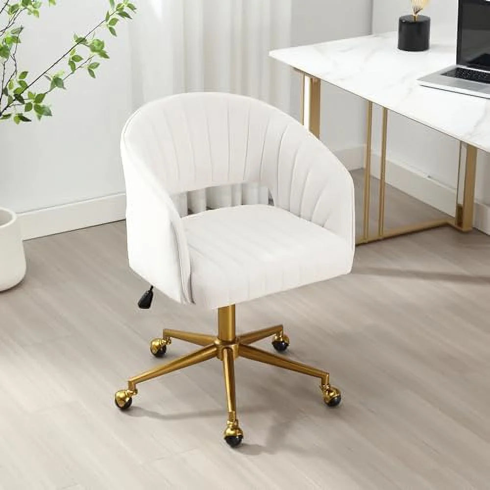 Velvet Height Adjustable Swivel Desk Chair U35283