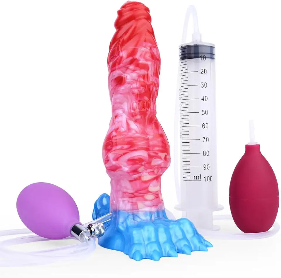 Inflatable Silicone Dildo with Suction Cup P9425