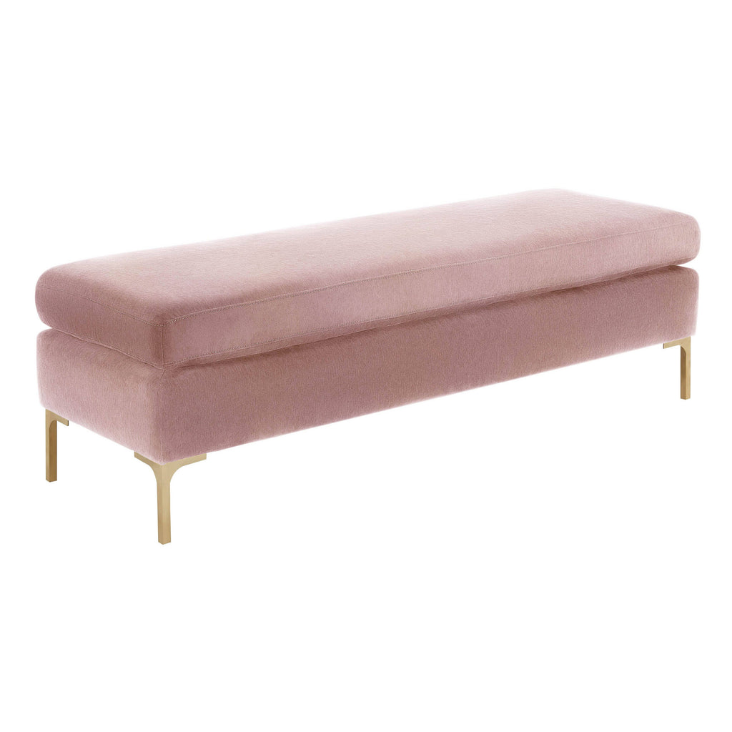 Blush Textured Velvet Bench V60328