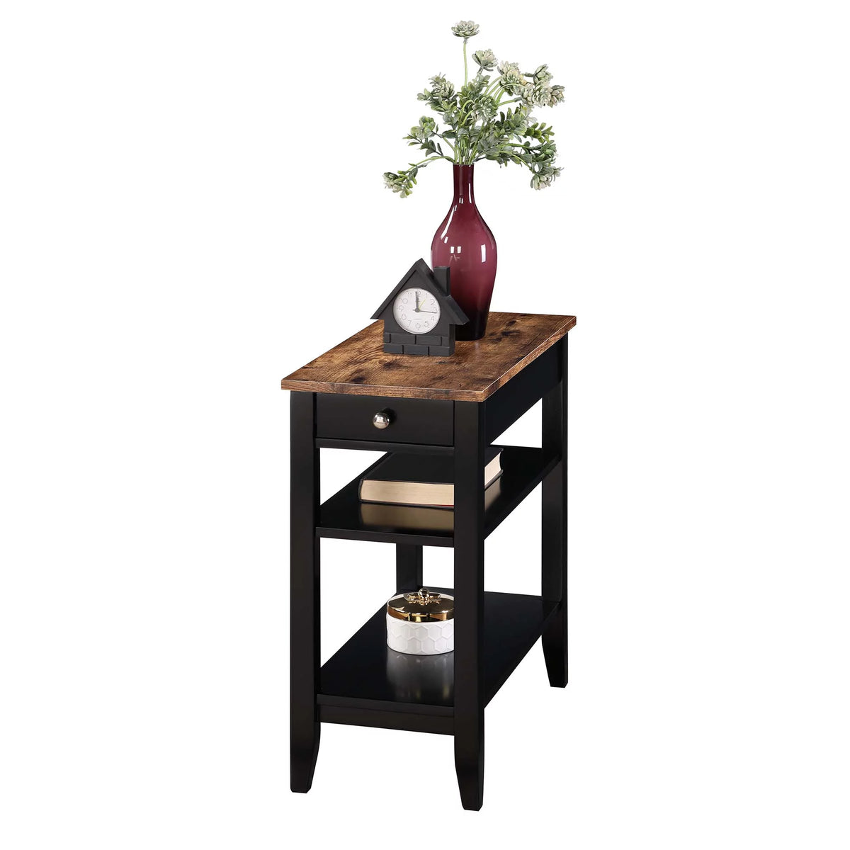 1 Drawer End Table with Shelves W240