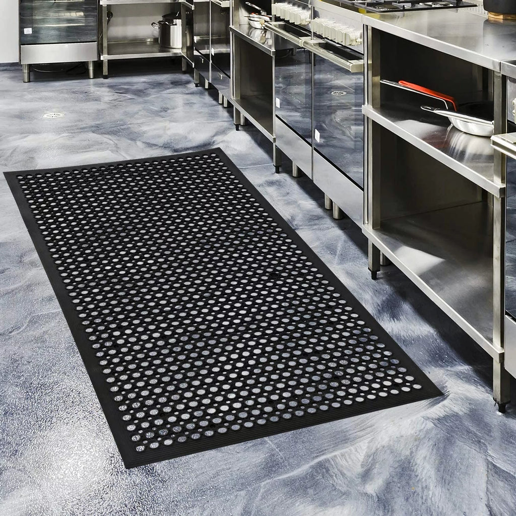 60" x 36" Anti-Fatigue Non-Slip Rubber Floor Mat with Holes F98664