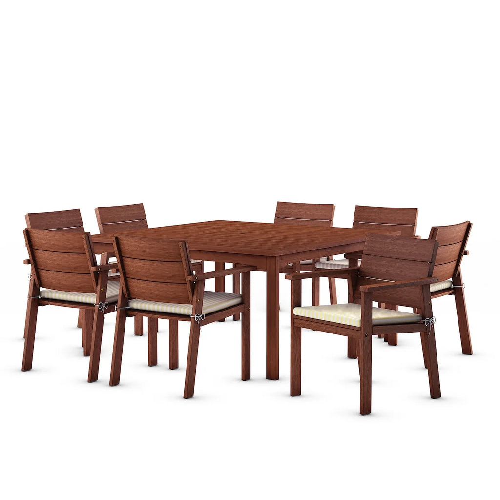 9-Piece Square Solid Wood Patio Dining Set G51767