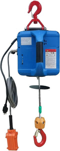 Electric Hoist Crane 992 Lb Capacity 25 Ft Wire Cable 110V Overhead Lift N2162