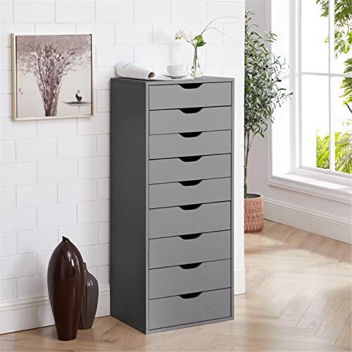 Black 9 Drawer Wood Dresser Y676304