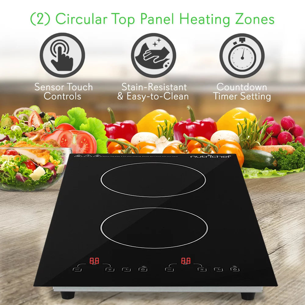 1800W Dual Induction Countertop Cooktop Burner E6302