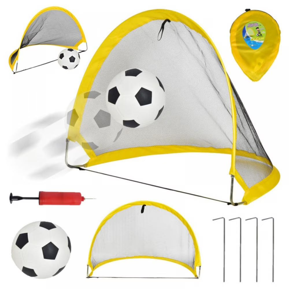 Pop Up Soccer Goals Set of 2 with Ball, Carry Case and Training Cones C849